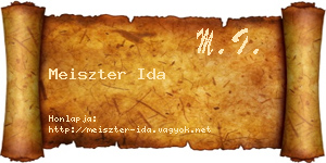 Meiszter Ida névjegykártya